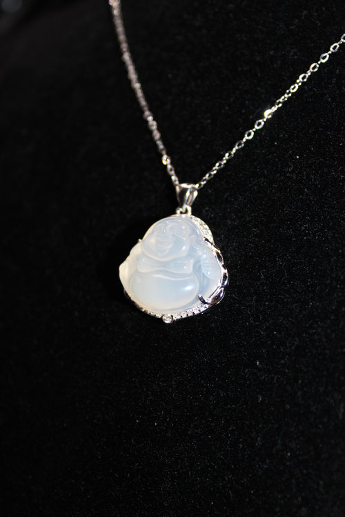 White Buddha Jade Necklace