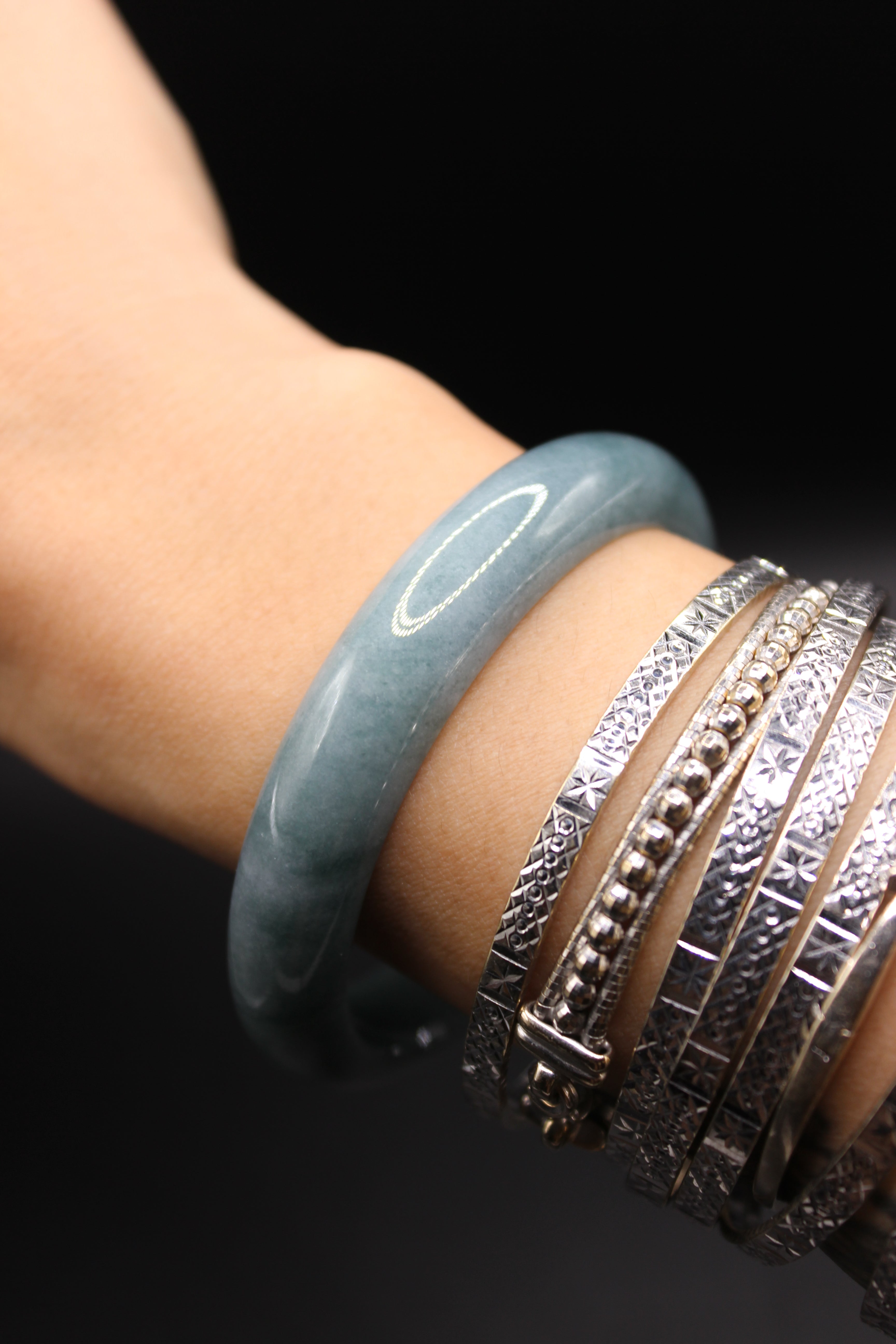 Blue Haze Jade Bangle