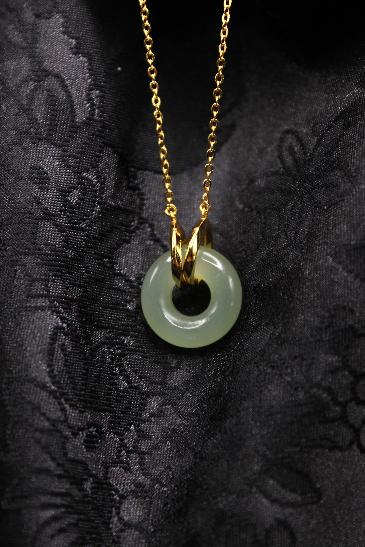 Green Jade & Gold Chain