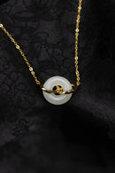 Double Ring Jade Donut Necklace