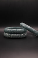 Phoenix Engraved Jade Bangle