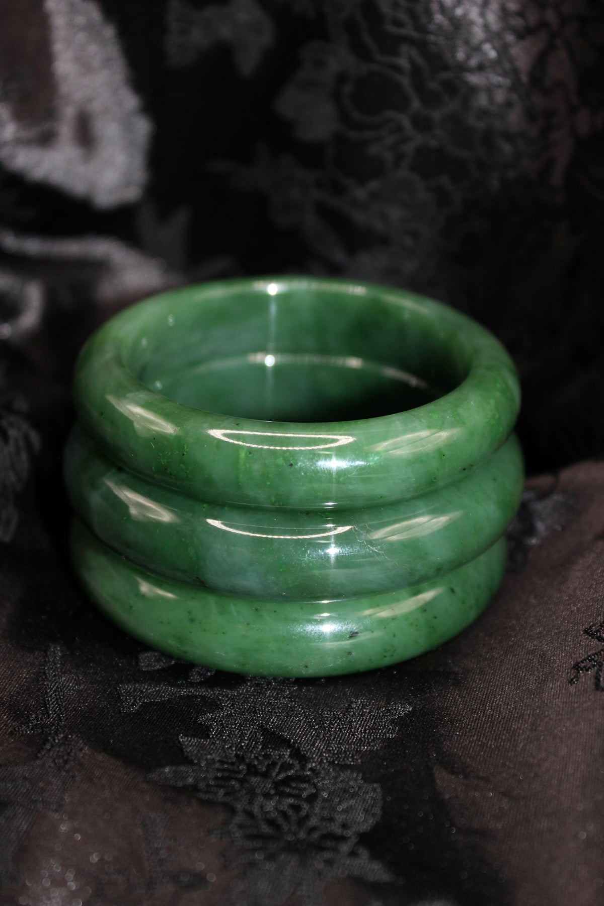 Thick Green Jade Bangle
