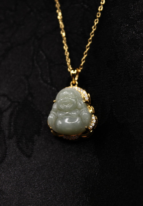 Gold Buddha Jade Necklace