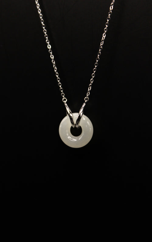 Double Ring Jade Donut Necklace