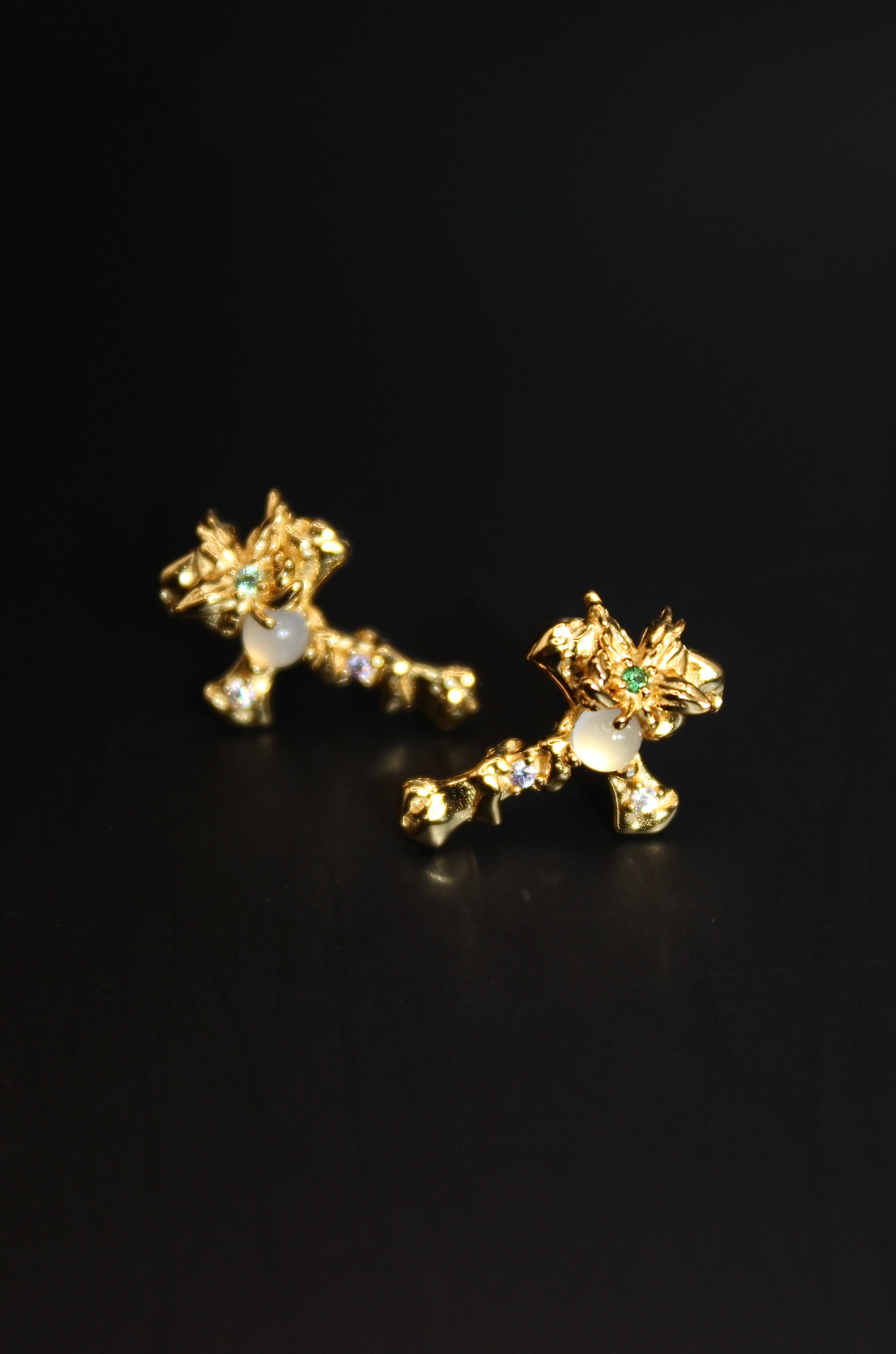Lantern Bloom Cross Studs