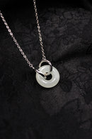 Double Ring Jade Donut Necklace