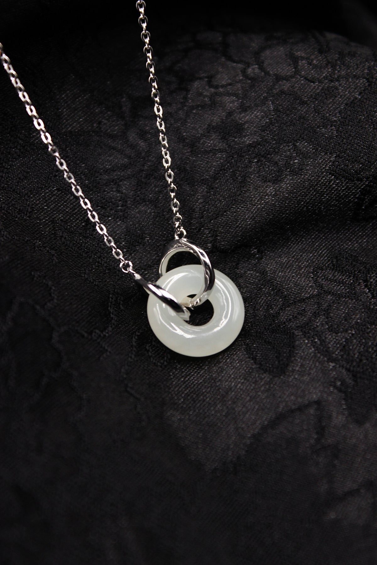 White Jade & Silver Chain