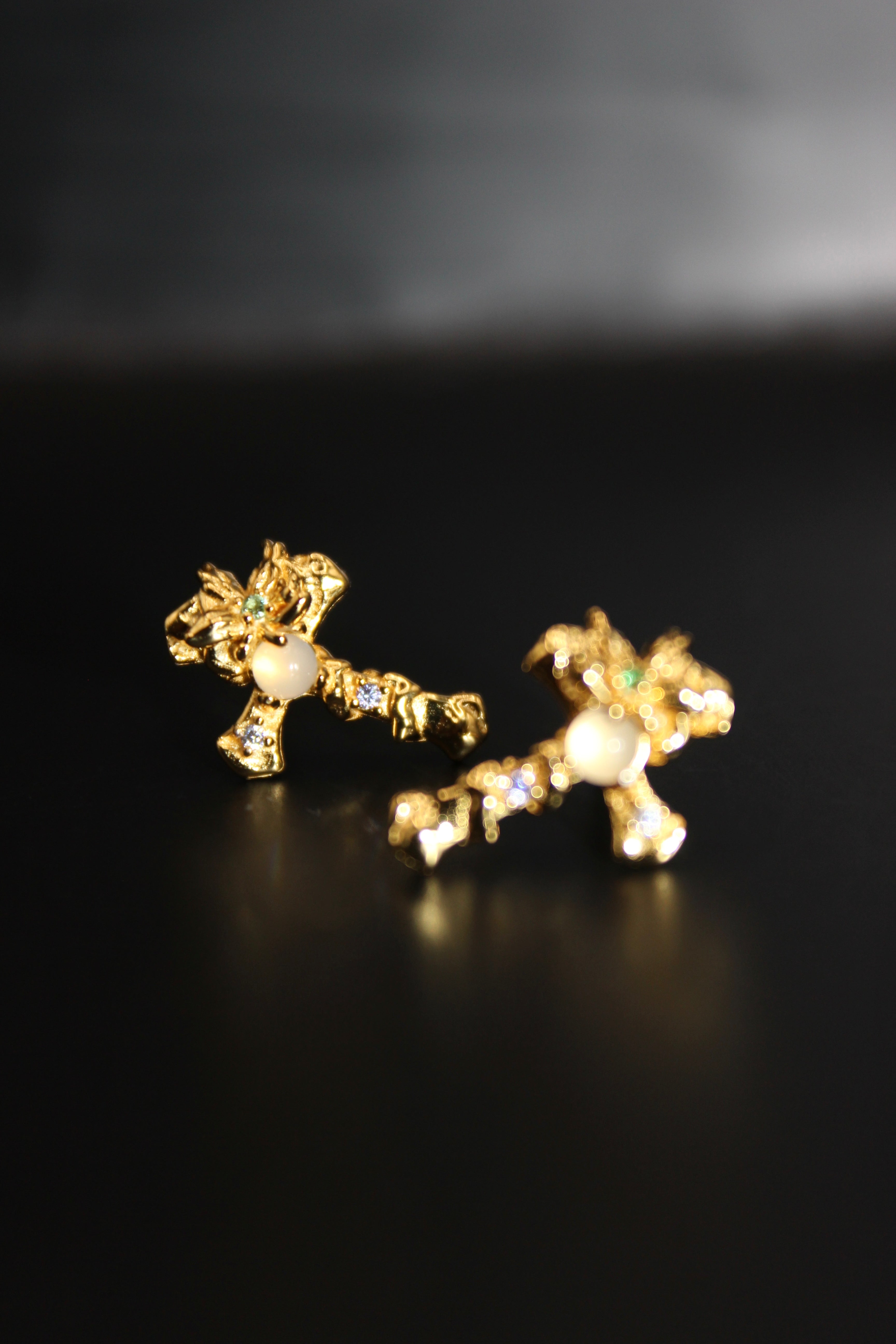 Lantern Bloom Cross Studs