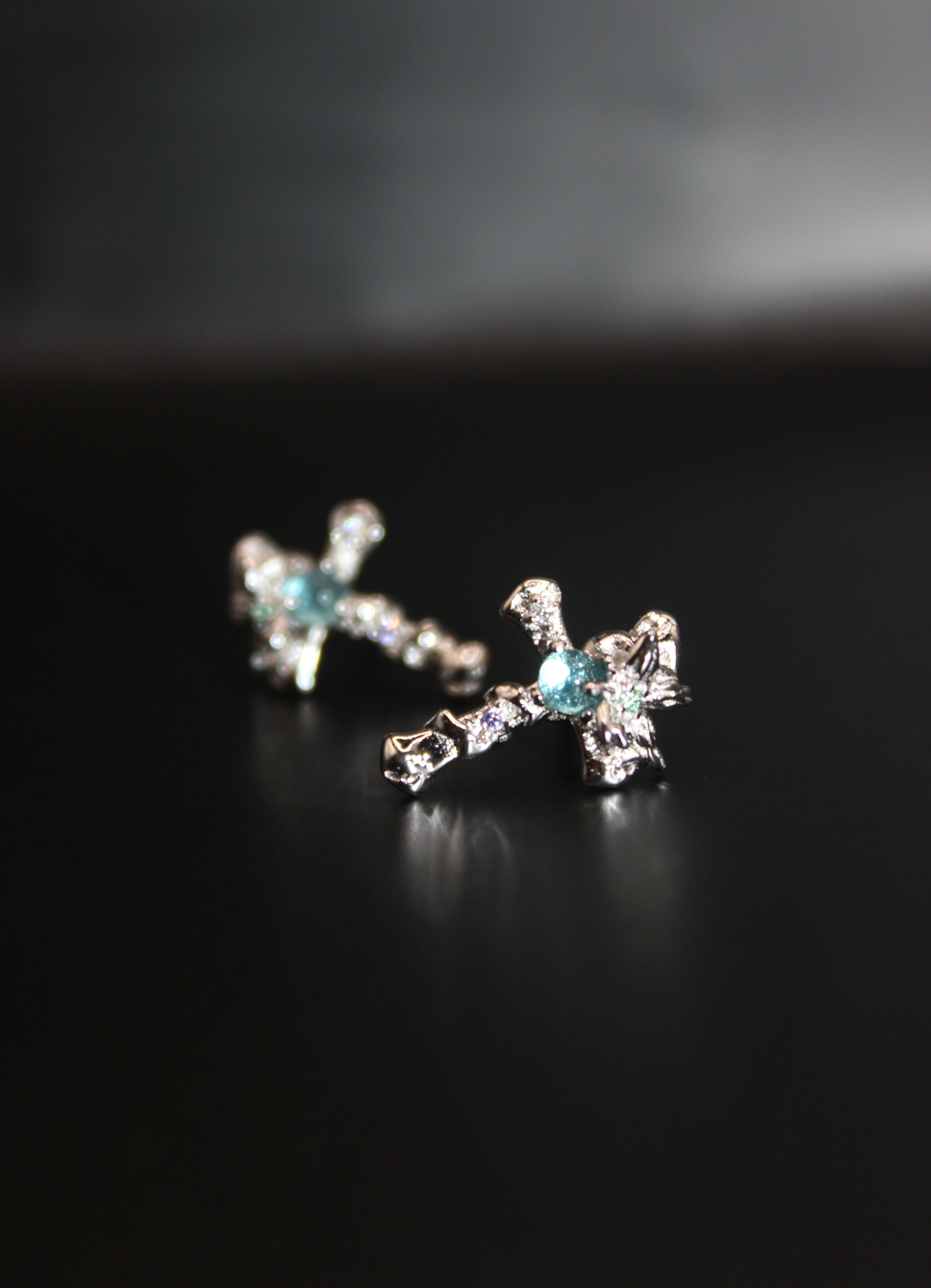 Lantern Bloom Cross Studs