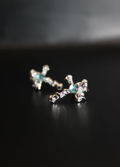Lantern Bloom Cross Studs