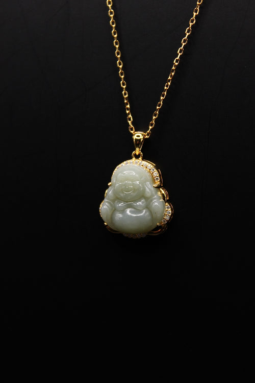 Gold Buddha Jade Necklace