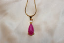 Pink Teardrop Jade Pendant Necklace