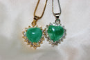 Gold Spiked Jade Heart Pendant