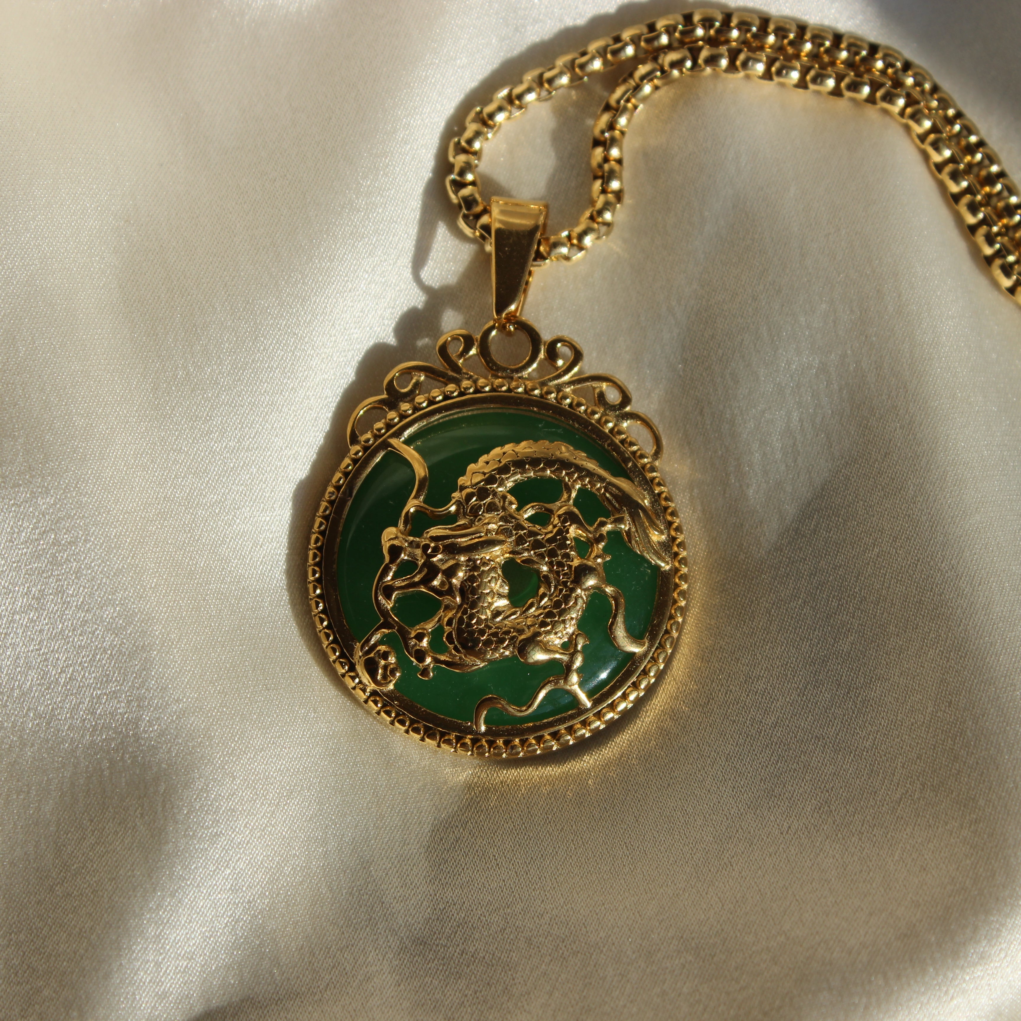 Dragon Jade Pendant Necklace