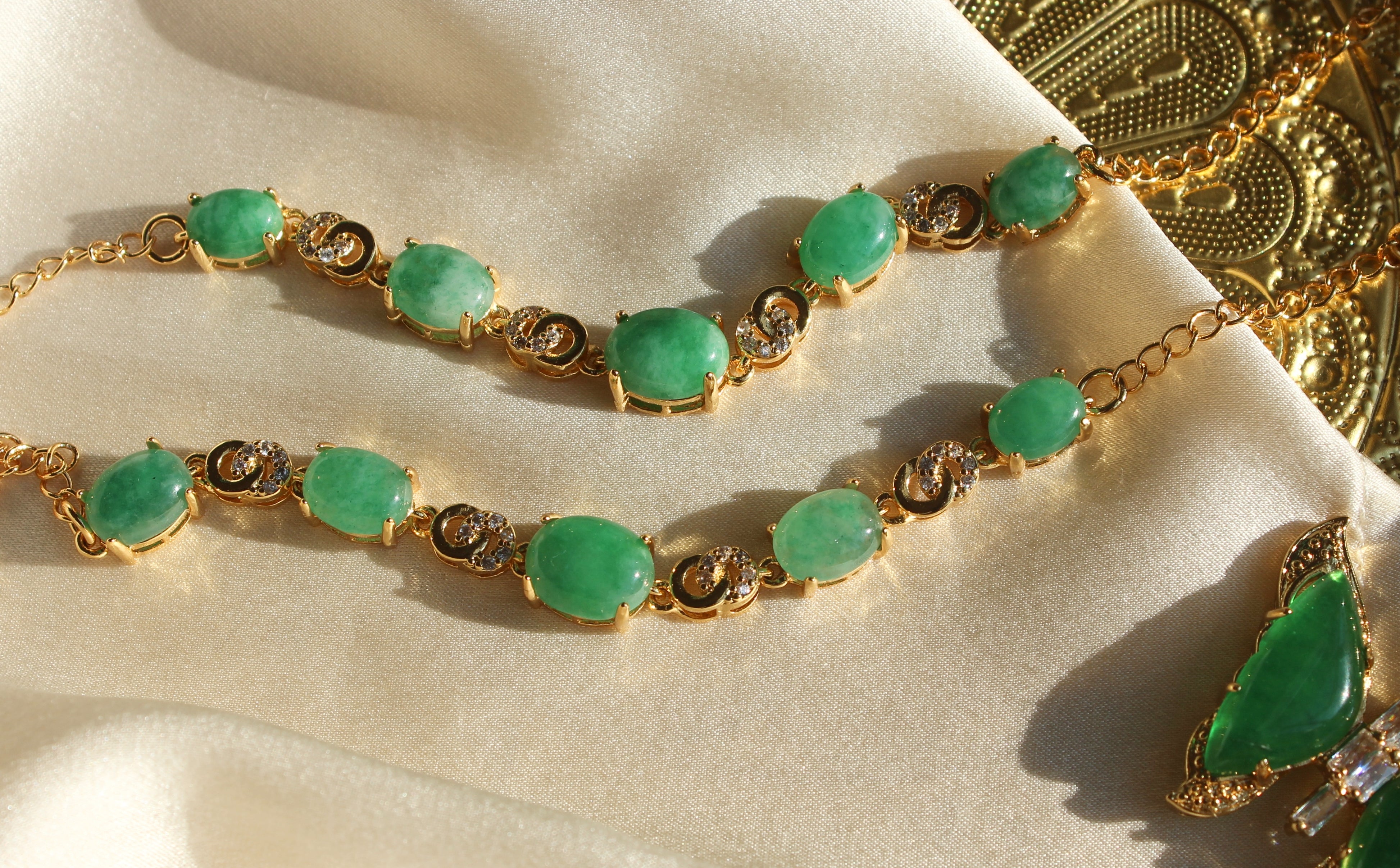 Jade Link Chain Bracelet