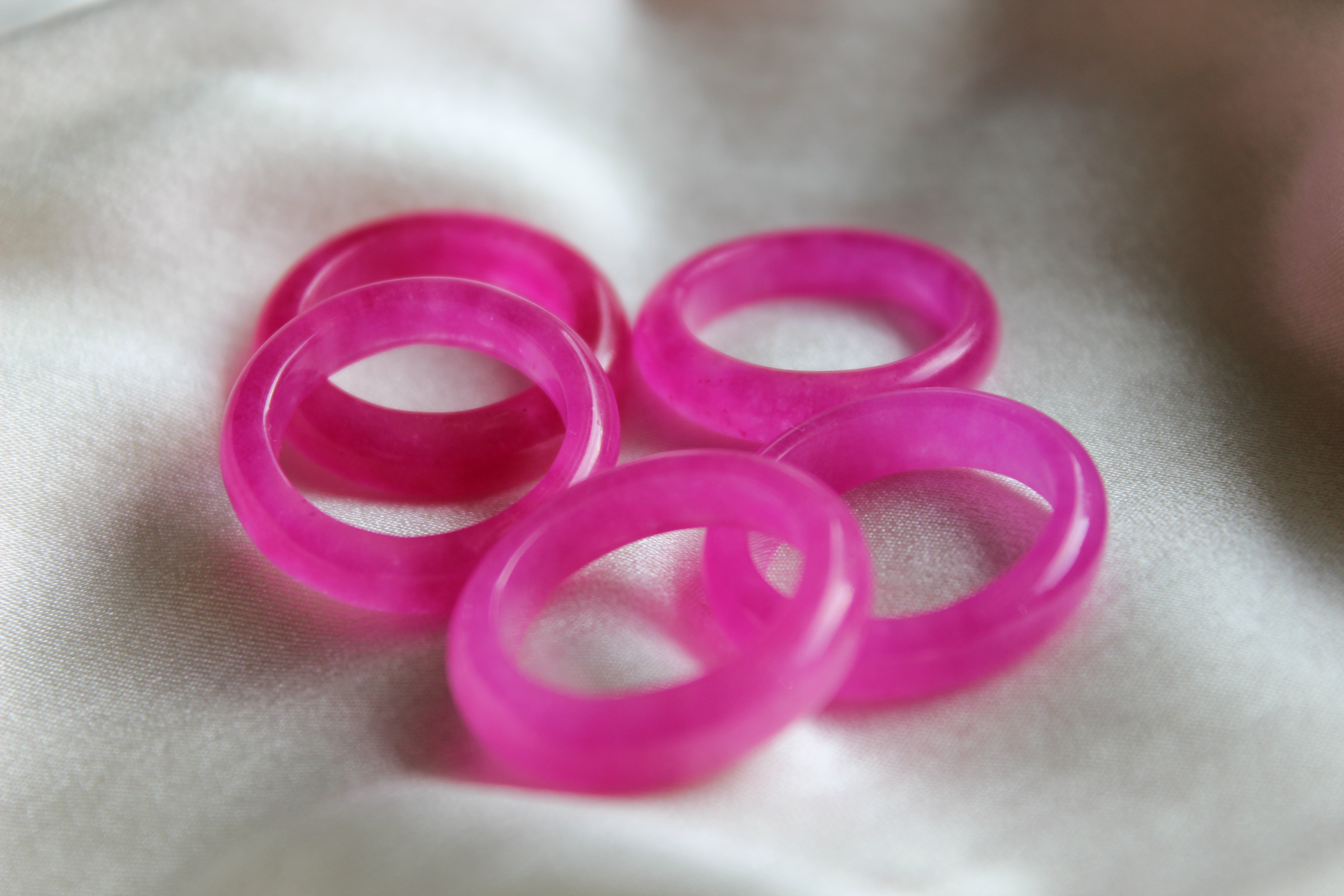 Pink Jade Rings