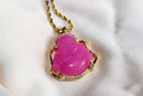 Pink Jade Buddha Pendant Necklace