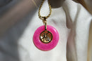 Good Fortune Donut Jade Pendant Necklace