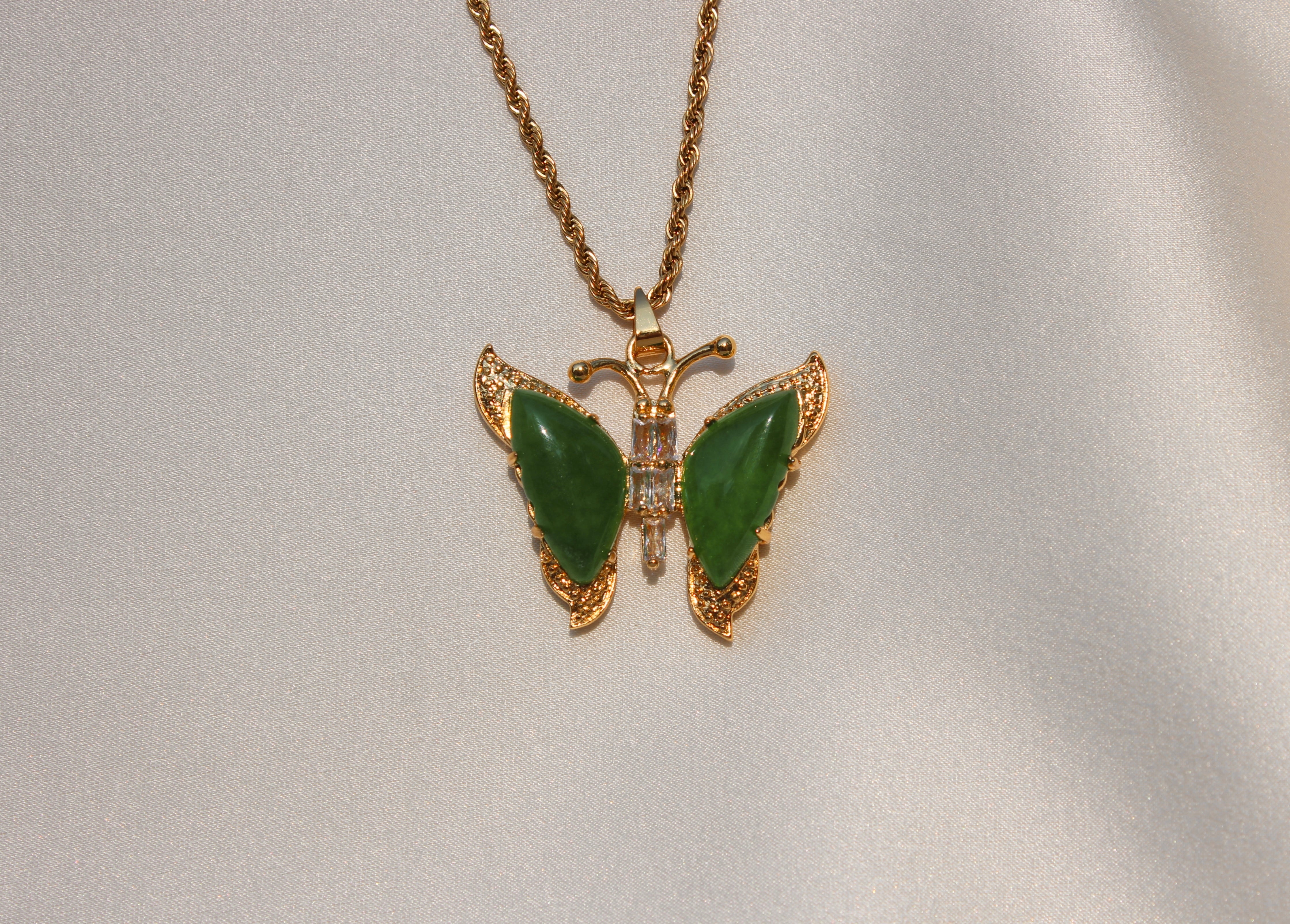 Butterfly Jade Pendant Necklace